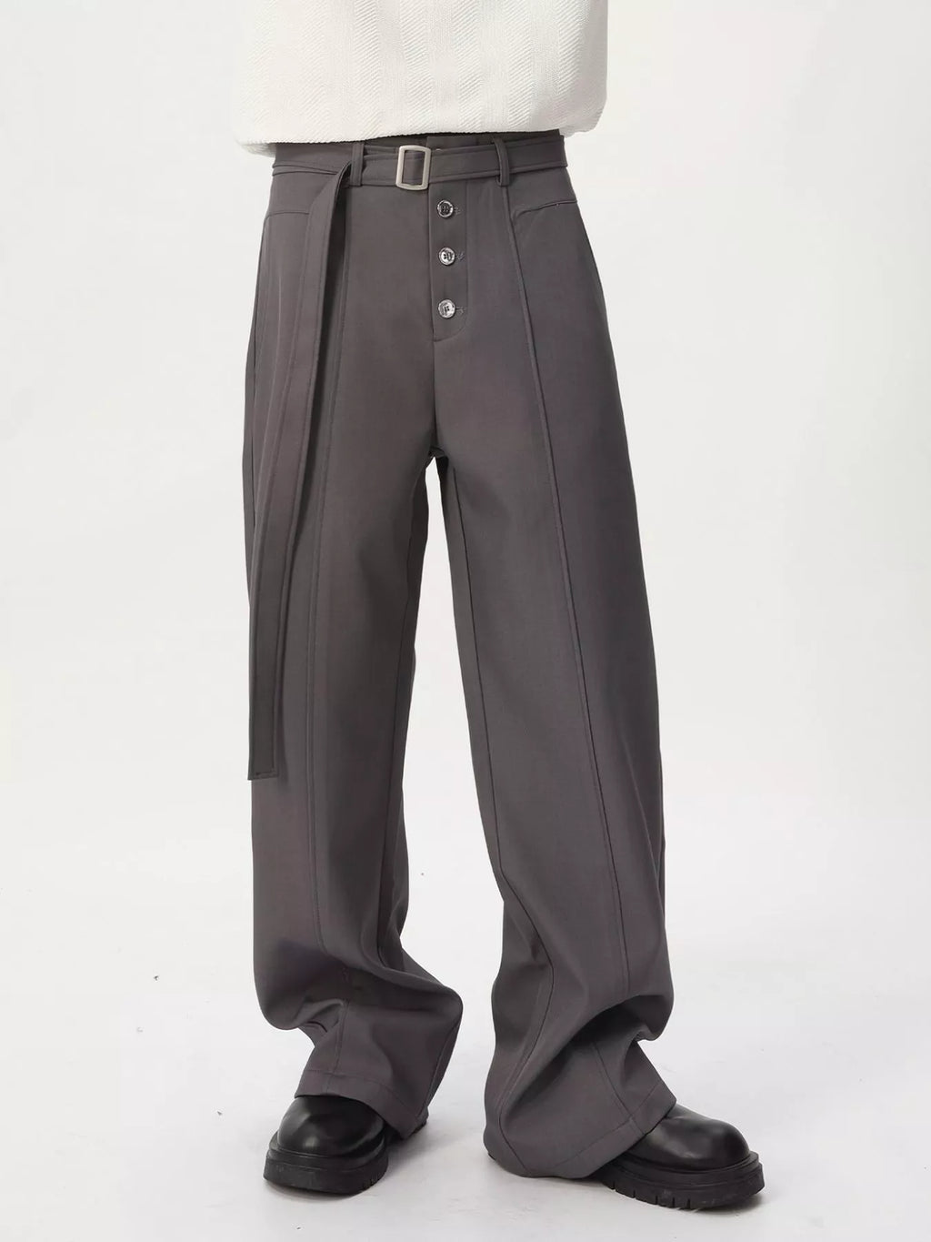 Men's High-Waisted Wide-Leg Pants