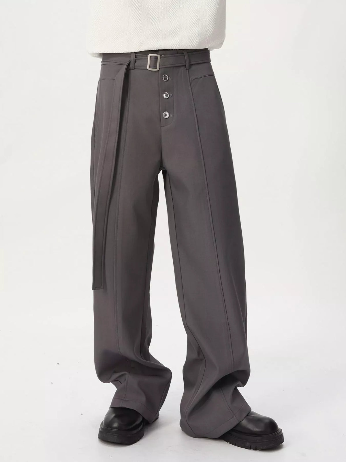 Men's High-Waisted Wide-Leg Pants