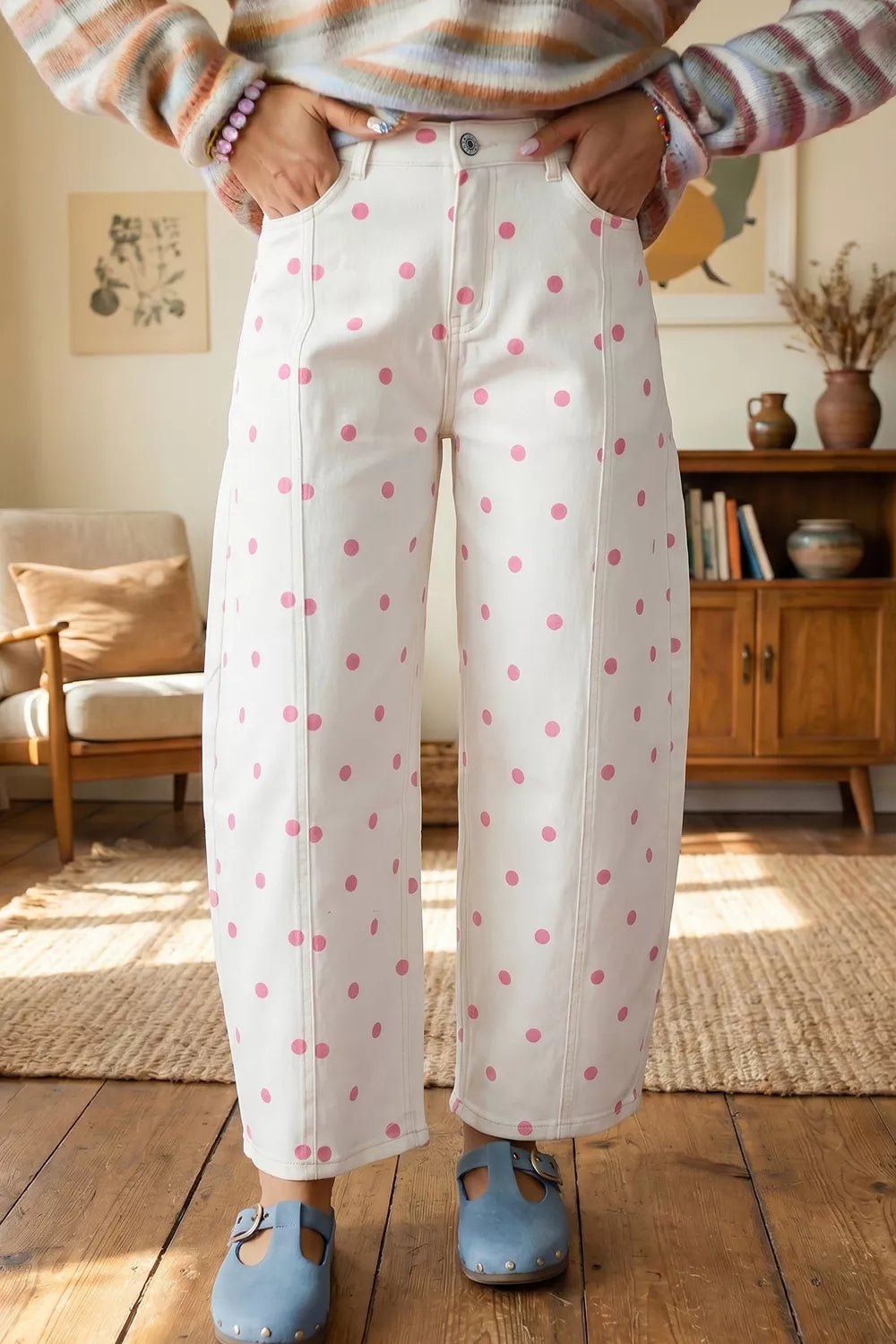 Polka Dot Wide-Leg Jeans – view 3
