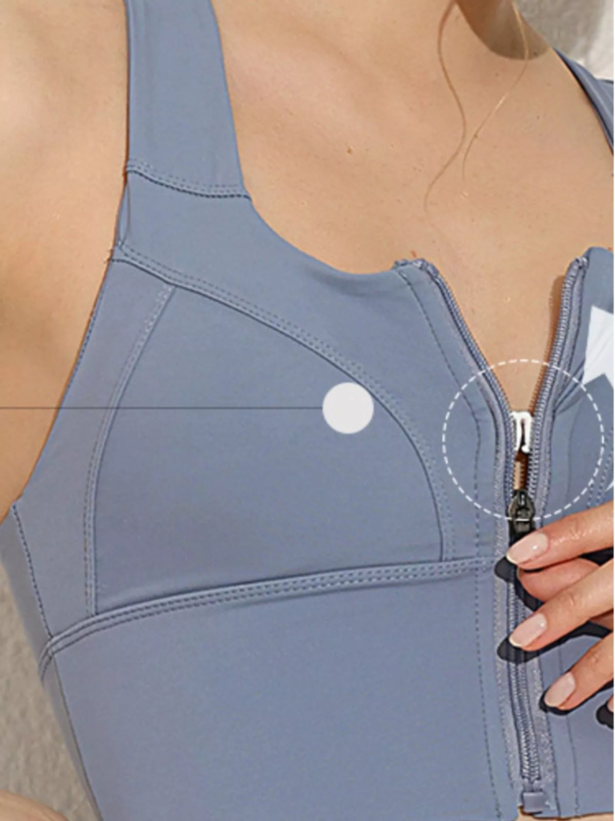 Full Size Front-Zip Active Tank Plus Size – view 3