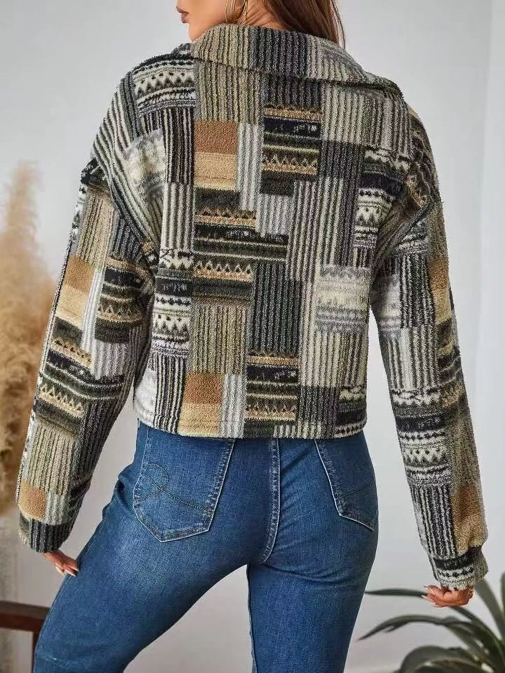 Button-Up Dropped Shoulder Jacket – view 2