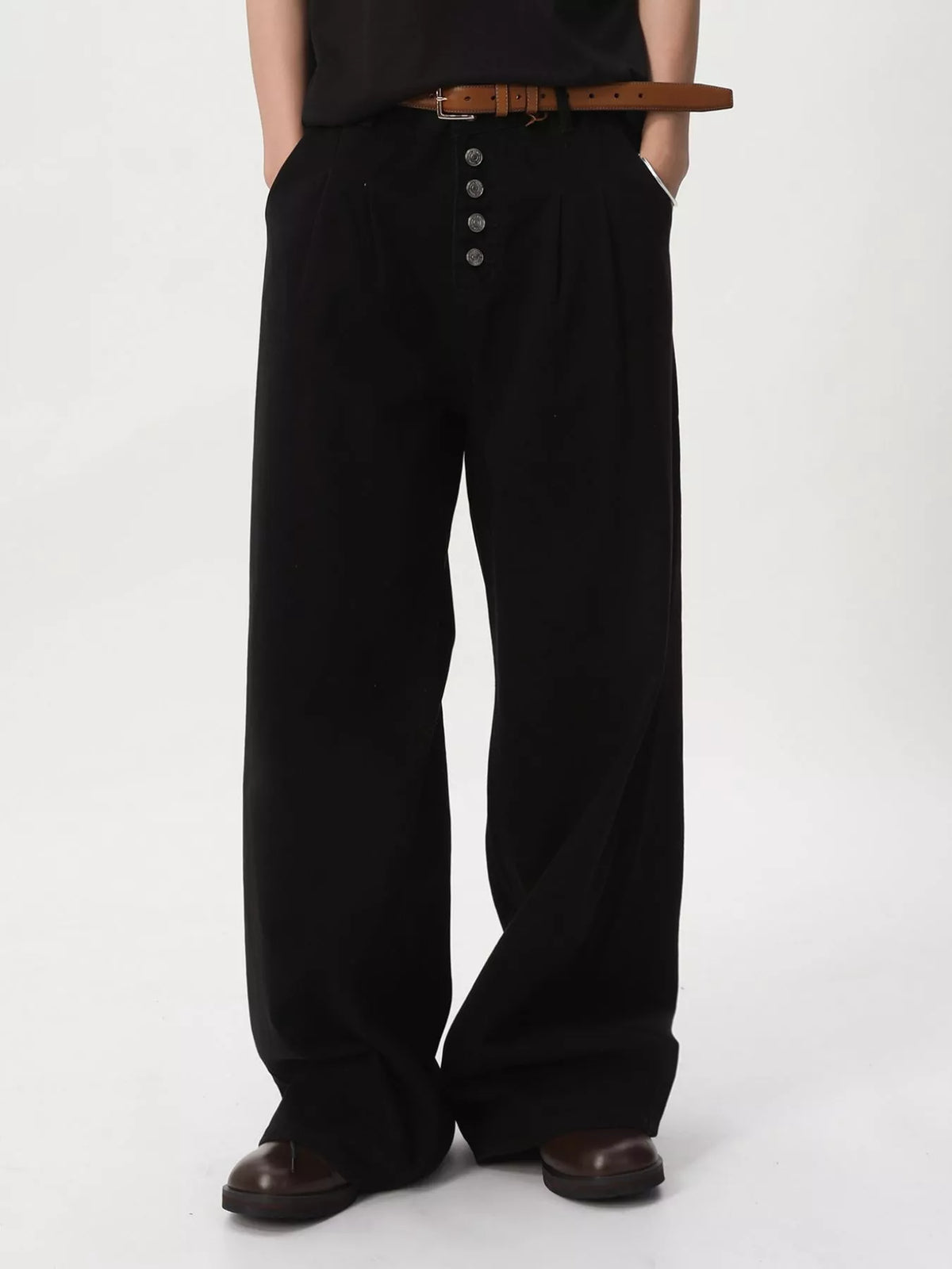 Men's Button-Fly Wide Leg Jeans – view 2