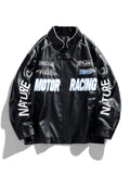 Men's Plus Size Motor Racing Faux Leather Jacket