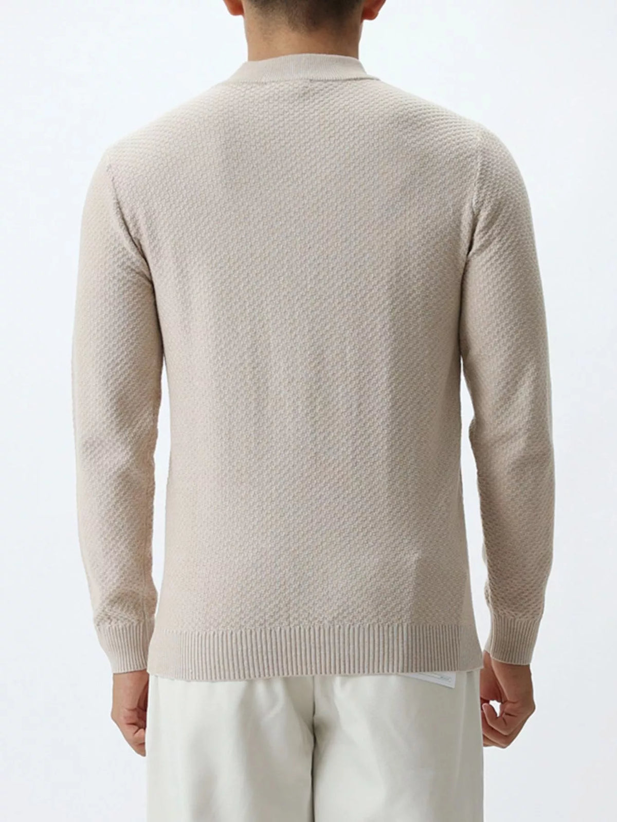 Men's Plus Size Textured Mock Neck Knit Top – view 2