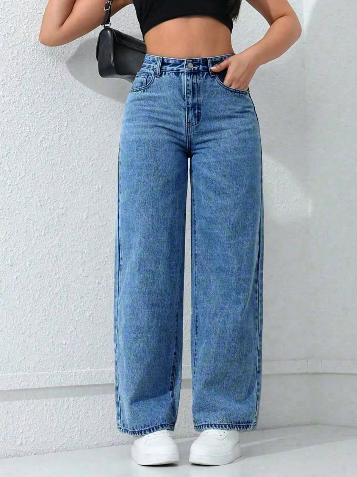 High-Waisted Wide-Leg Jeans