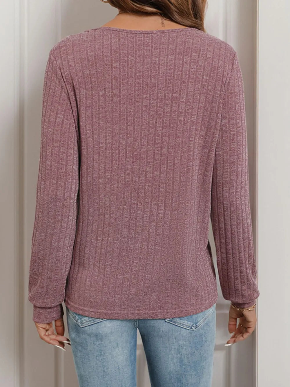 Perfee Square Neck Long Sleeve T-Shirt – view 2