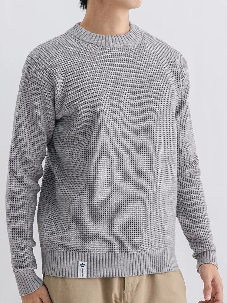 Men's Plus Size Waffle Knit Crew Neck Sweater – view 3