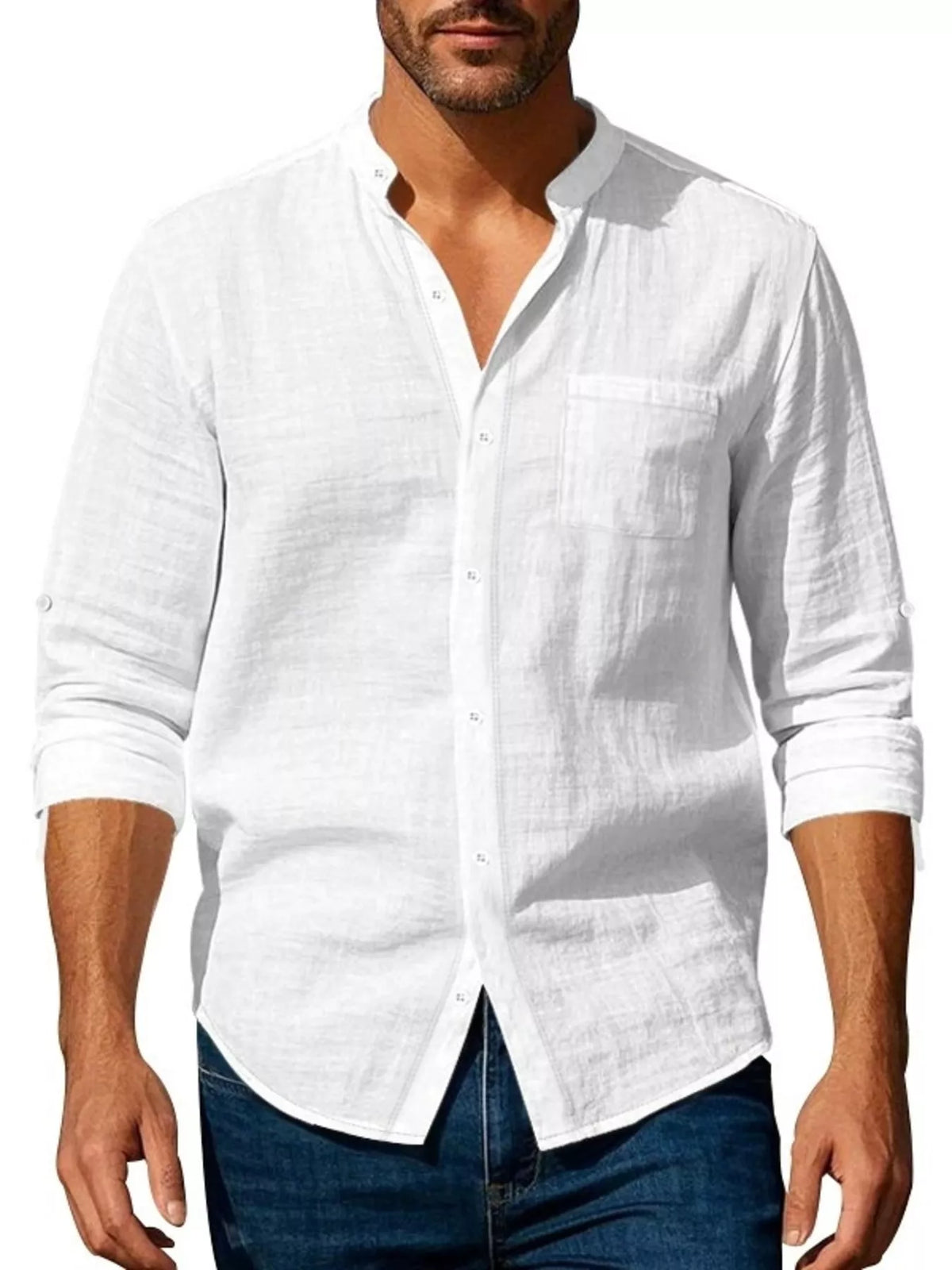Men's Full Size Button Up Long Sleeve Shirt Plus Size – view 3