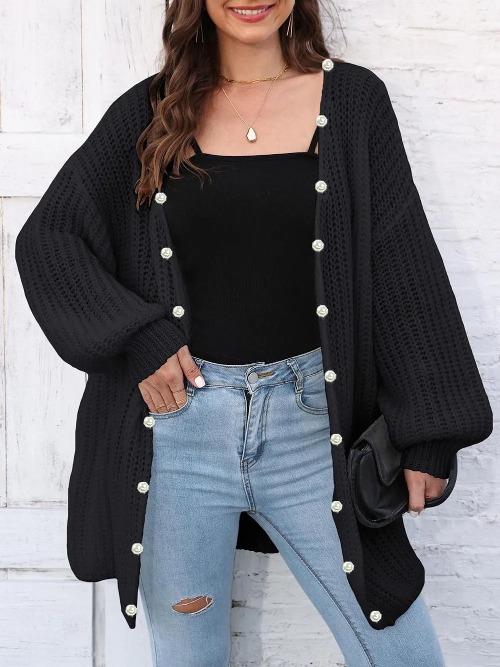Open Front Long Sleeve Cardigan – view 3