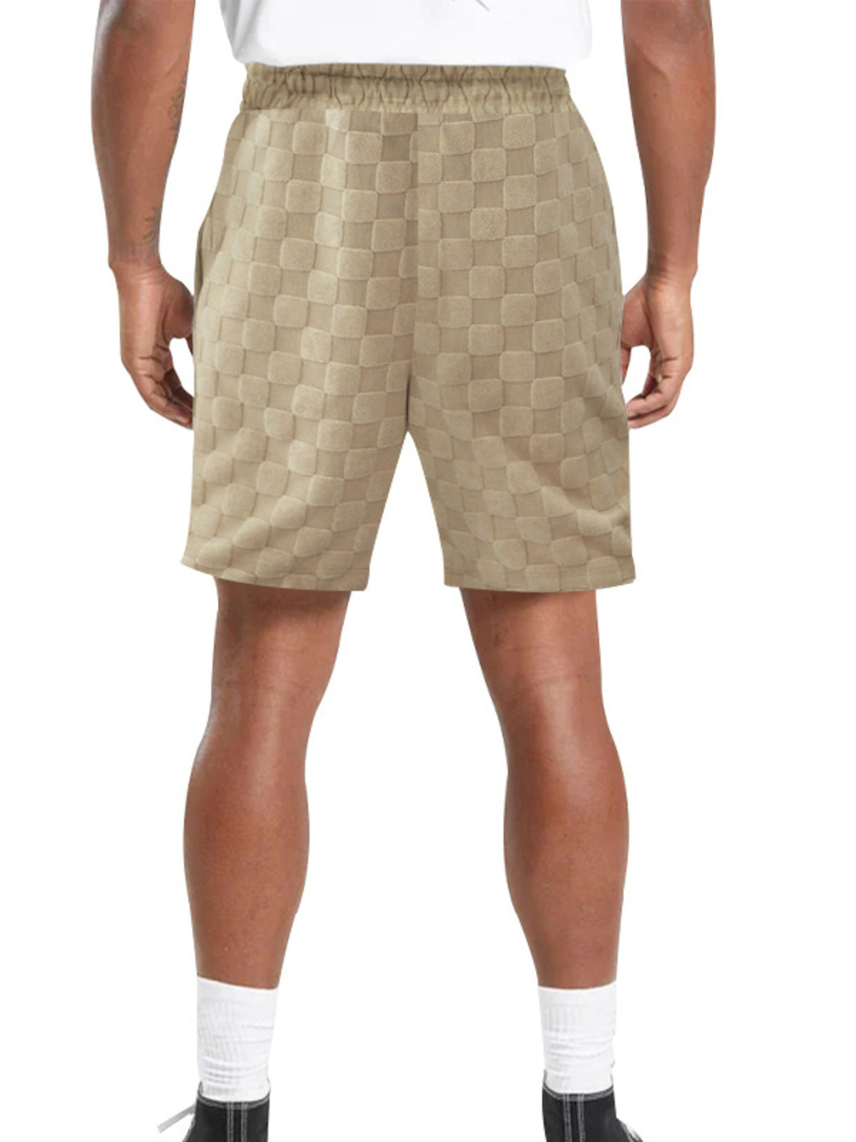 Men's Full Size Textured Checkered Casual Shorts Plus Size – view 3