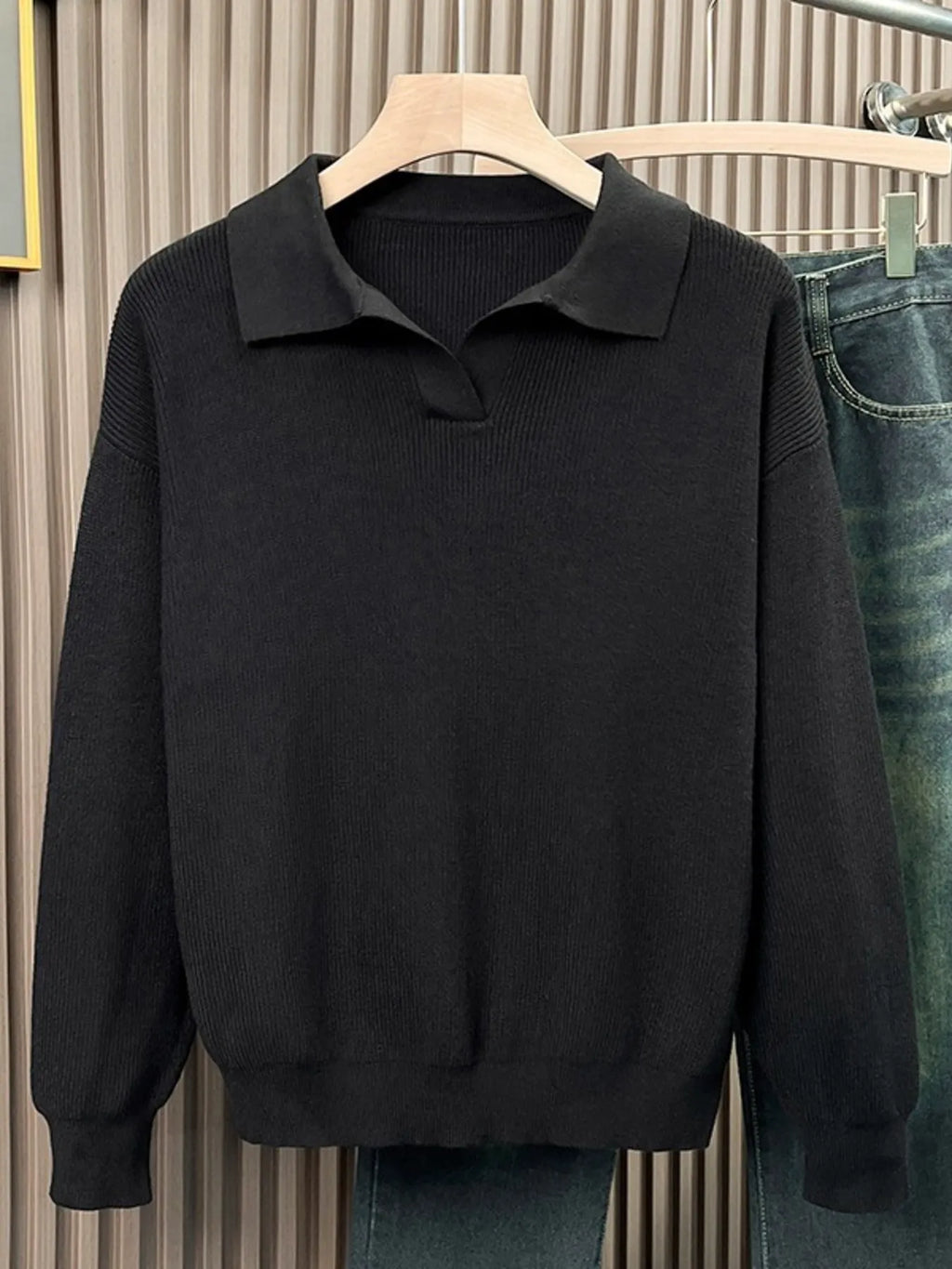 Men's Plus Size Classic Collar Knitted Sweater