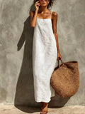 Sleeveless Linen-Look Casual Maxi Dress