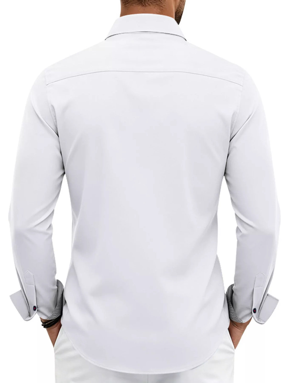 Men's Full Size Slim Fit Contrast Trim Shirt Plus Size – view 3