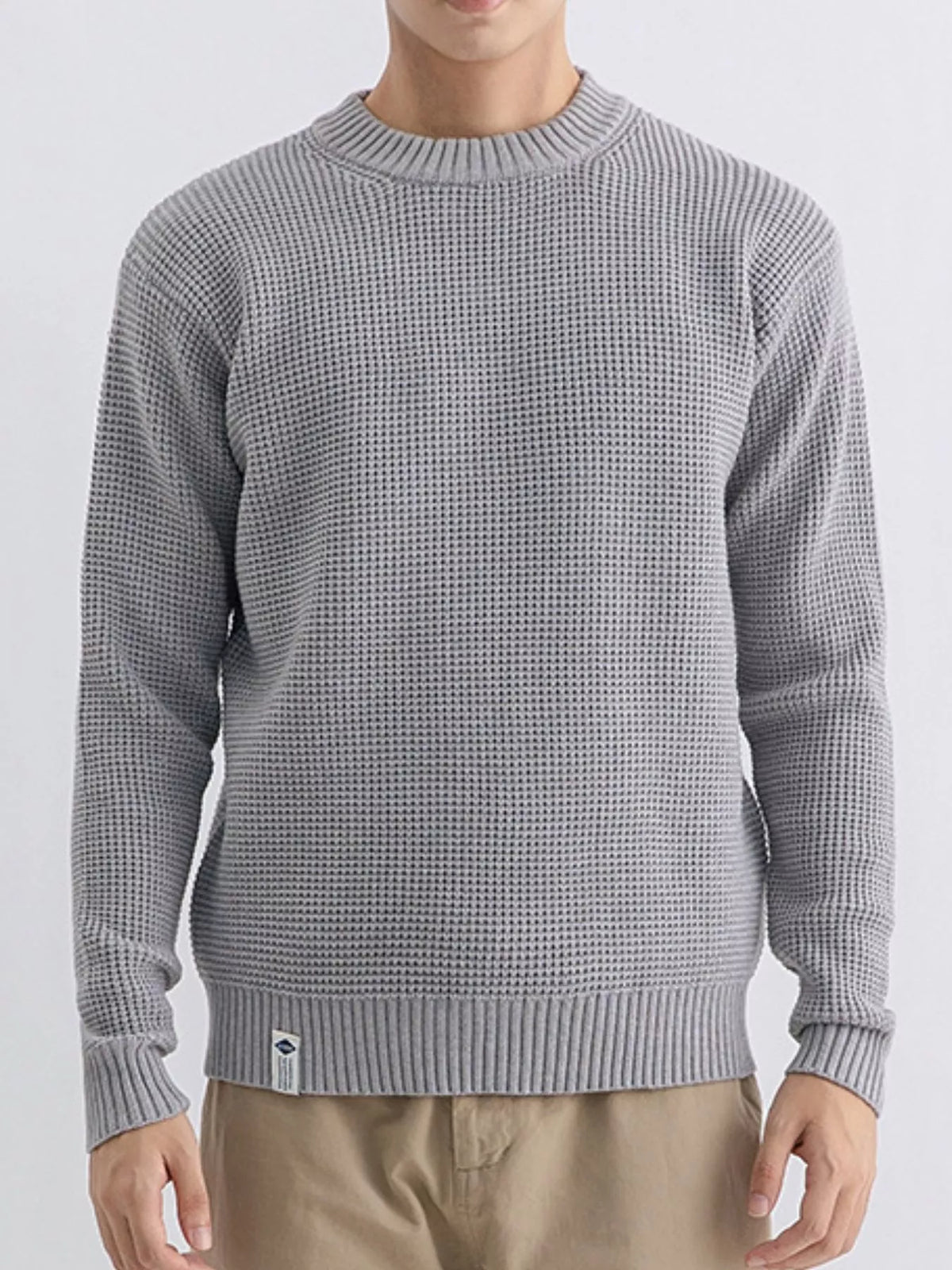 Men's Plus Size Waffle Knit Crew Neck Sweater – view 2