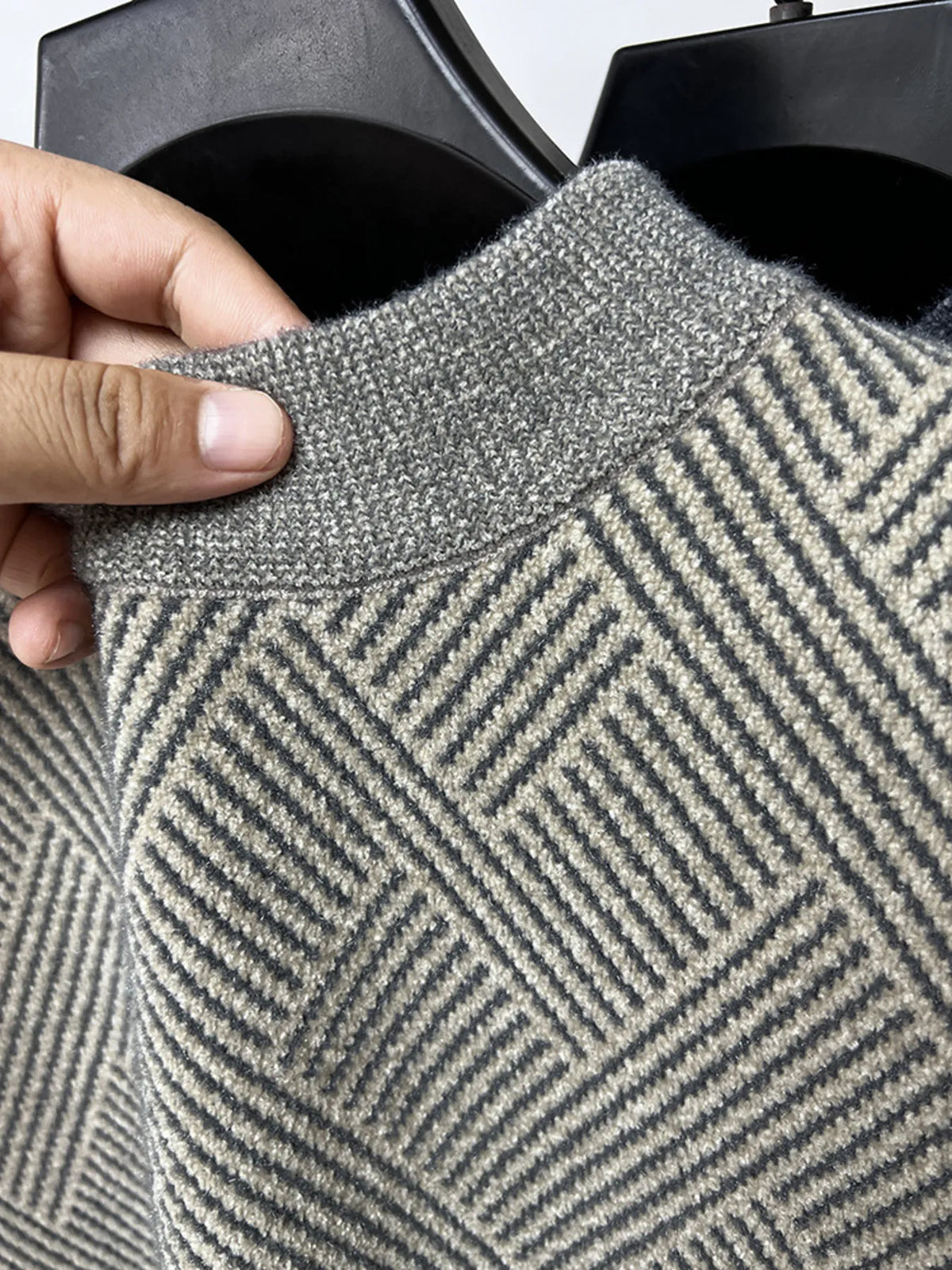 Men's Plus Size Textured Knit Long Sleeve Sweater – view 3