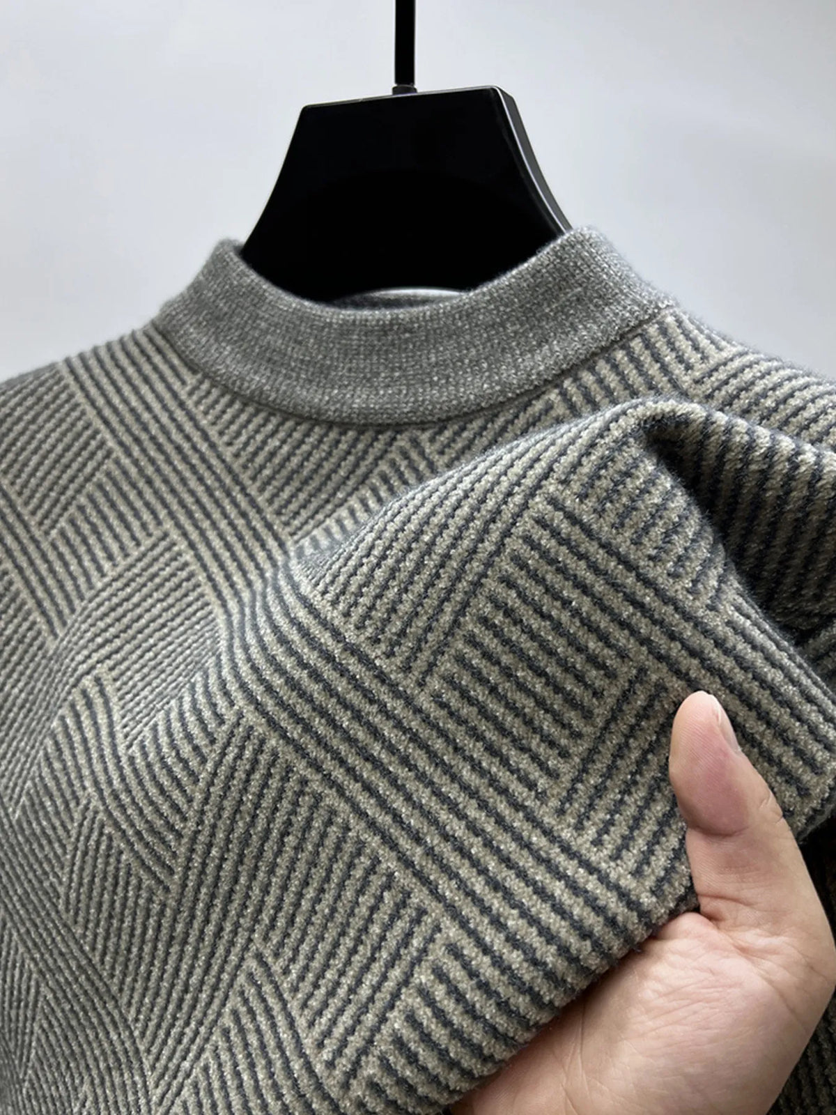 Men's Plus Size Textured Knit Long Sleeve Sweater – view 2