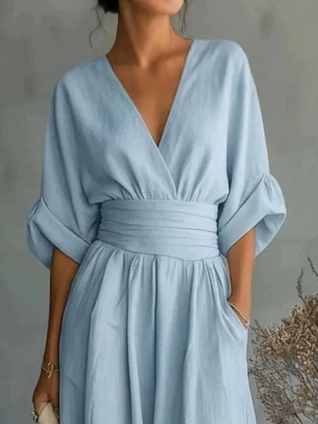 Full Size Half Sleeve Wide-Leg Jumpsuit Plus Size – view 2