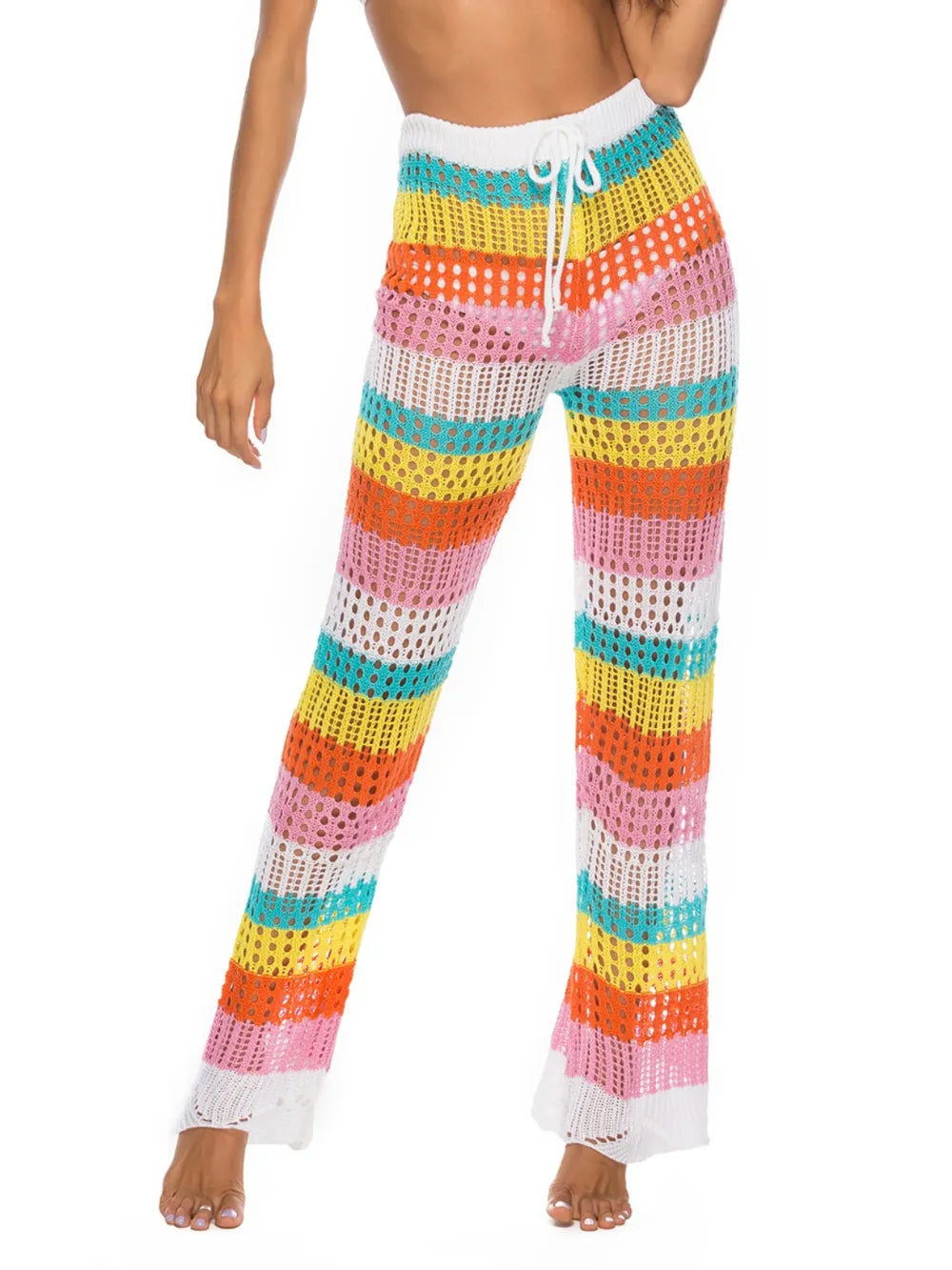 Cutout Contrast High Waist Swim Pants – view 2