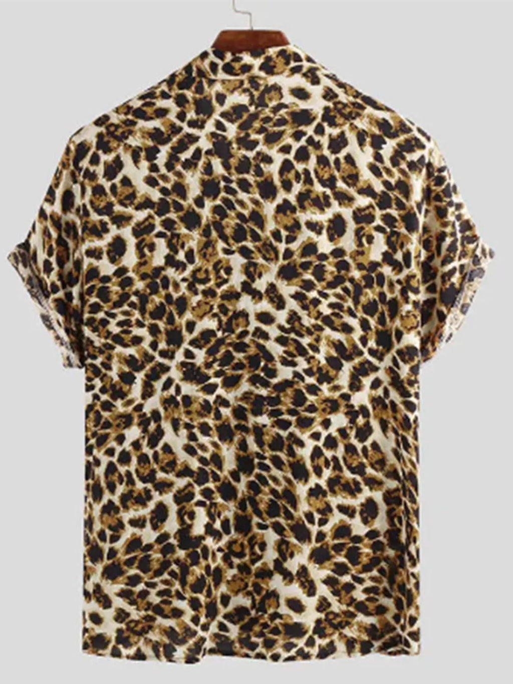 Men's Full Size Leopard Print Short Sleeve Shirt Plus Size – view 3