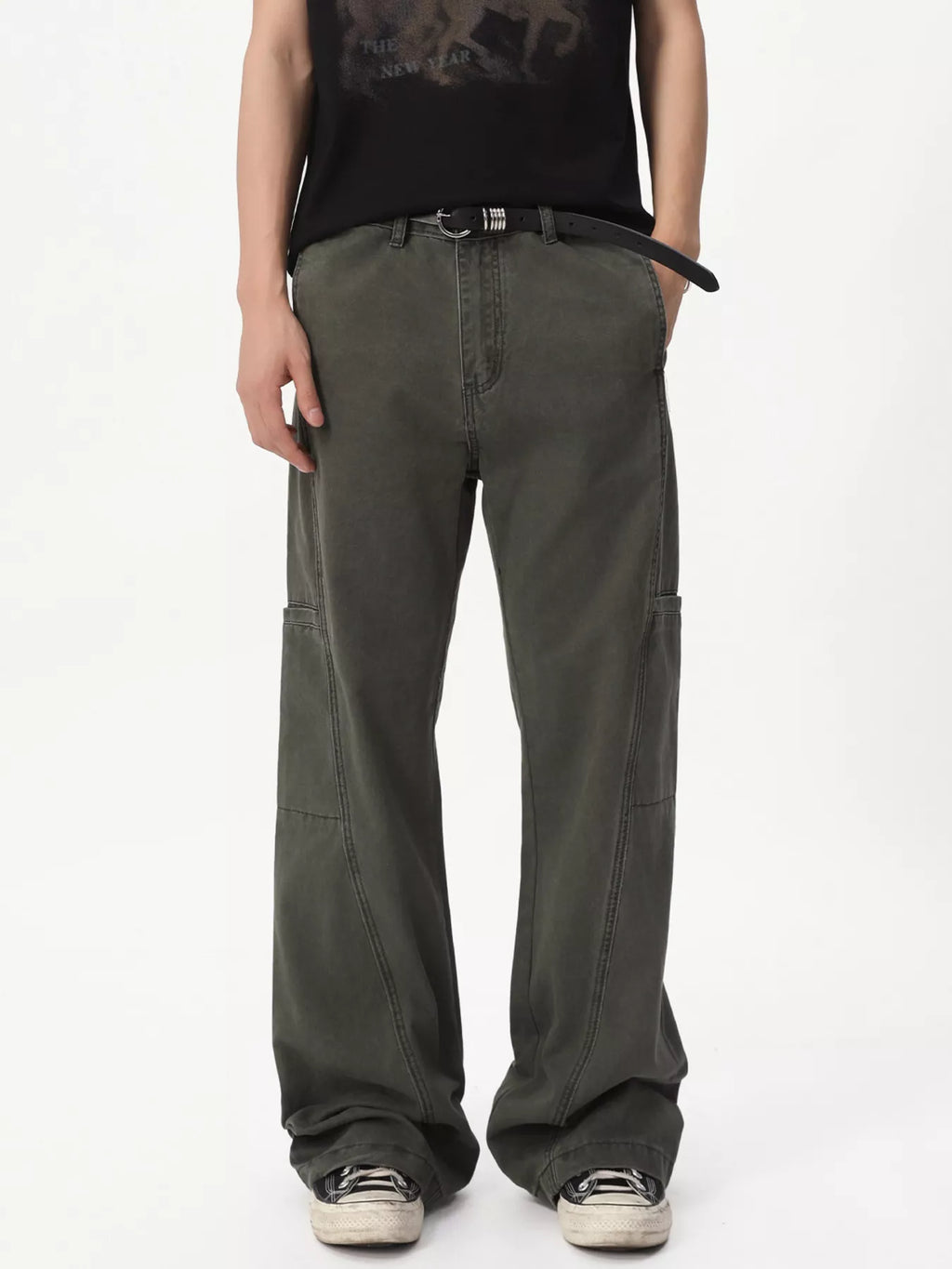 Men's Vintage Washed Loose Fit Straight-Leg Pants – view 3