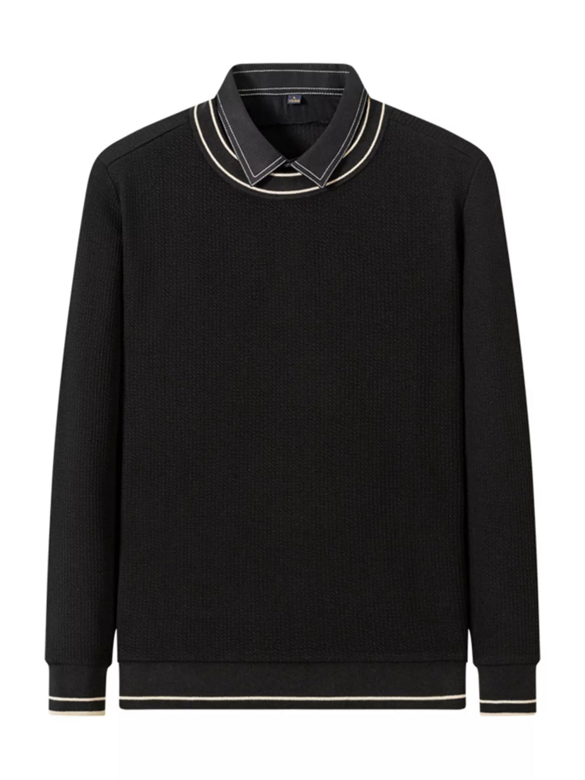 Men's Plus Size Collared Neck Ribbed Sweater – view 3