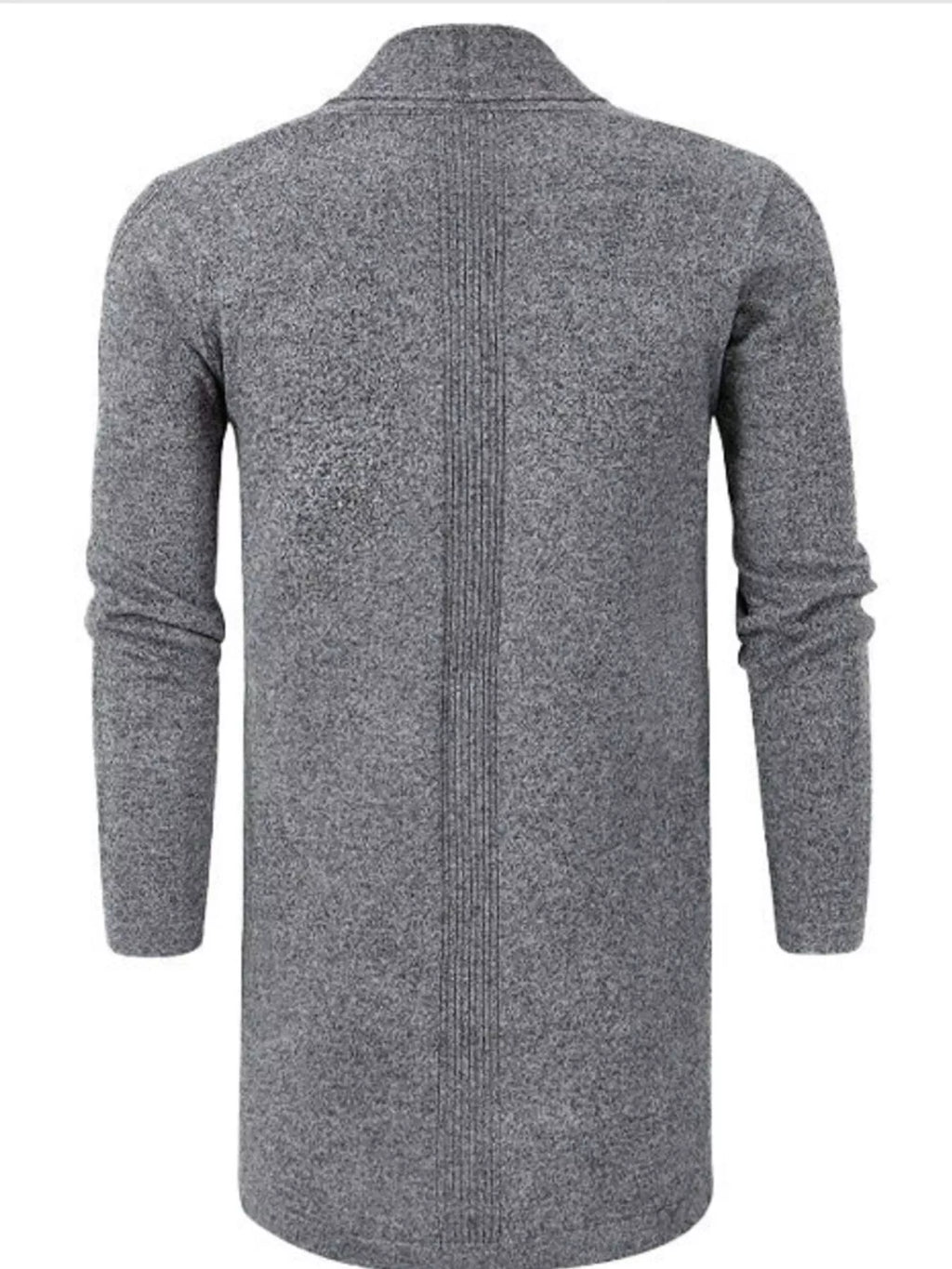 Men's Plus Size Solid Color Open Front Long Sleeve Knit Cardigan – view 3
