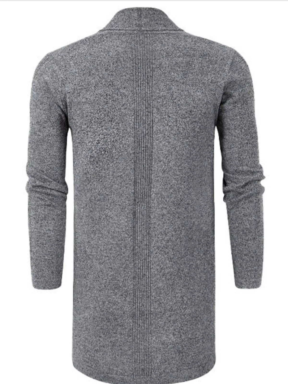 Men's Plus Size Solid Color Open Front Long Sleeve Knit Cardigan – view 3
