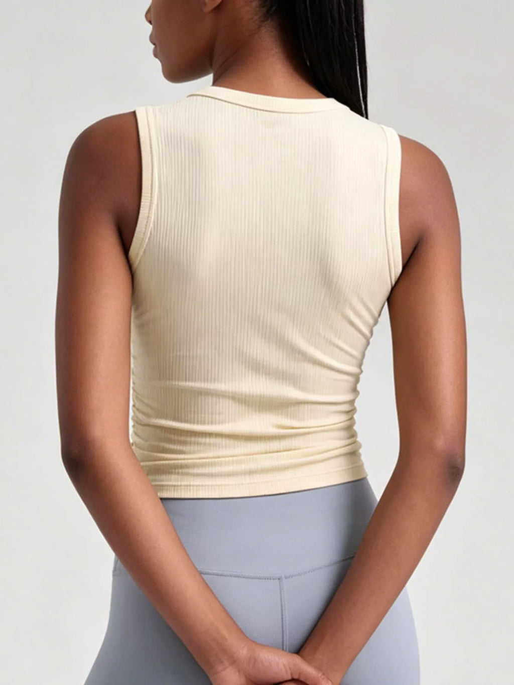 Ribbed Ruched Active Tank – view 3