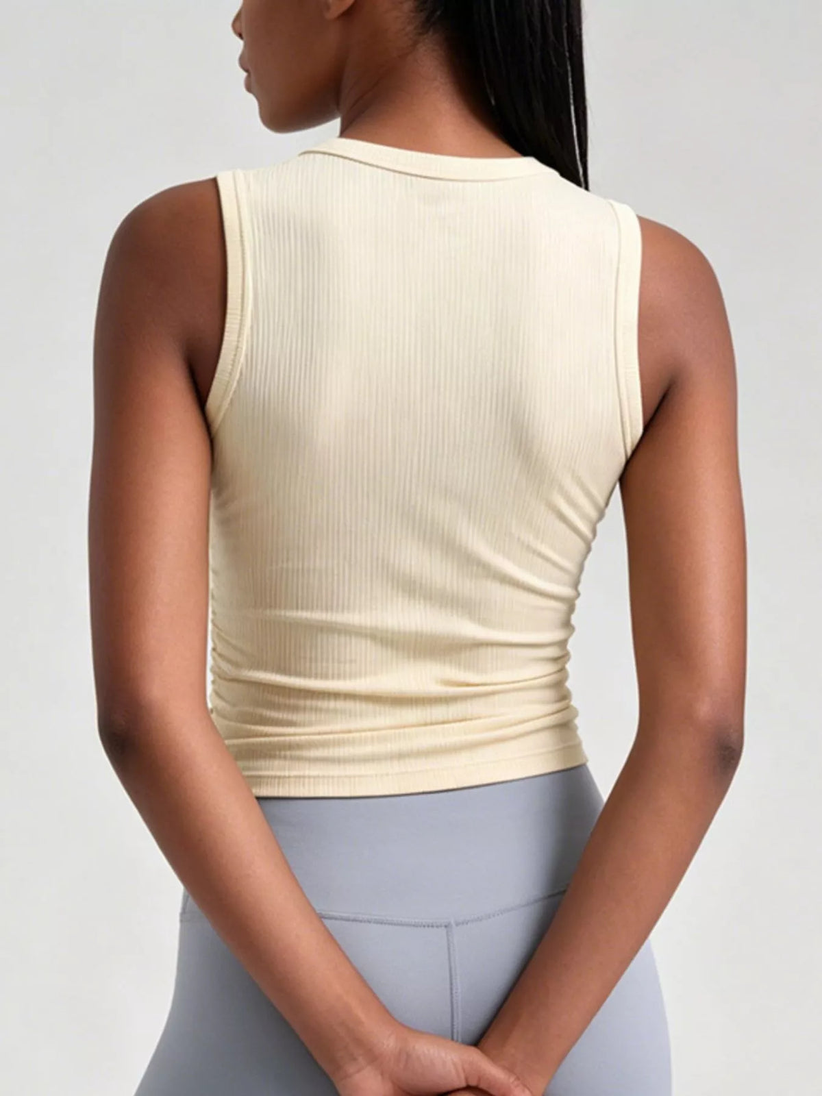 Ribbed Ruched Active Tank – view 3