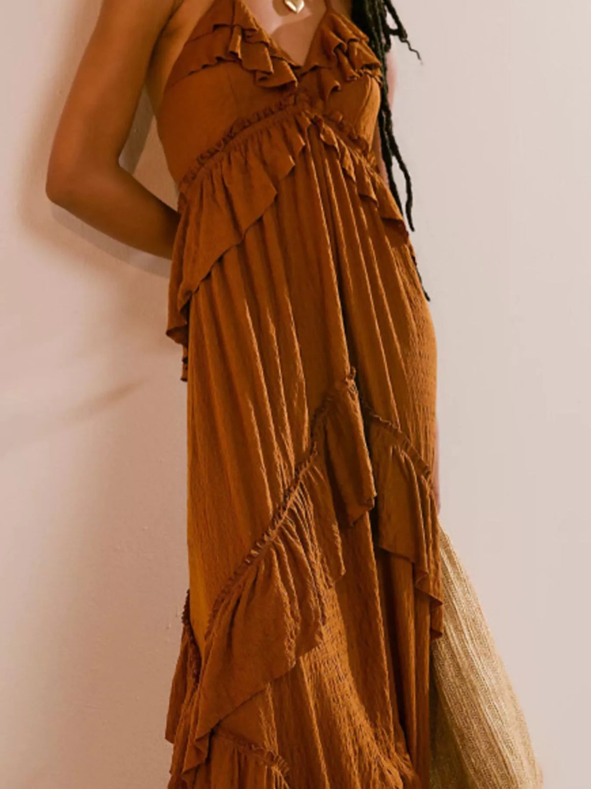 Ruffled Halter Neck Maxi Dress – view 2
