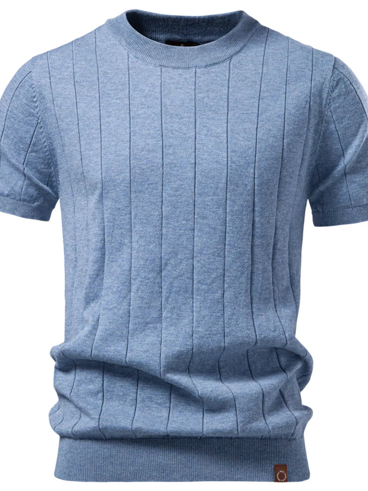 Men's Ribbed Knit Short Sleeve Sweater – view 3