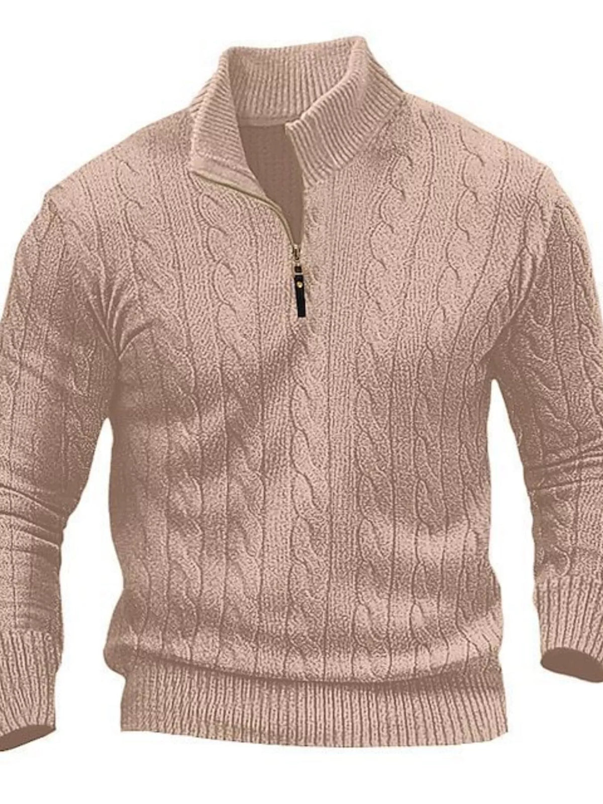 Men's Full Size Cable Knit Half-Zip Sweater Plus Size – view 3