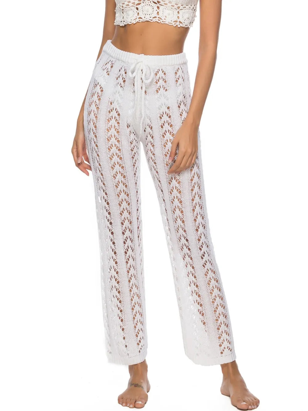 Cutout Drawstring High Waist Swim Pants – view 3