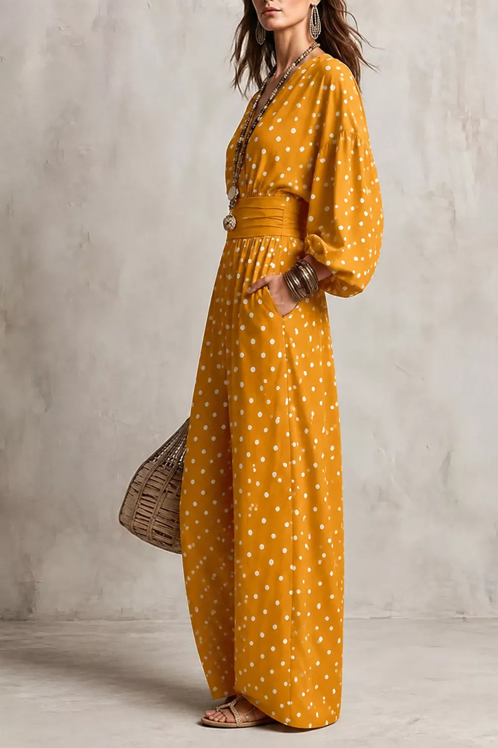 Polka Dot Wide-Leg Jumpsuit – view 2