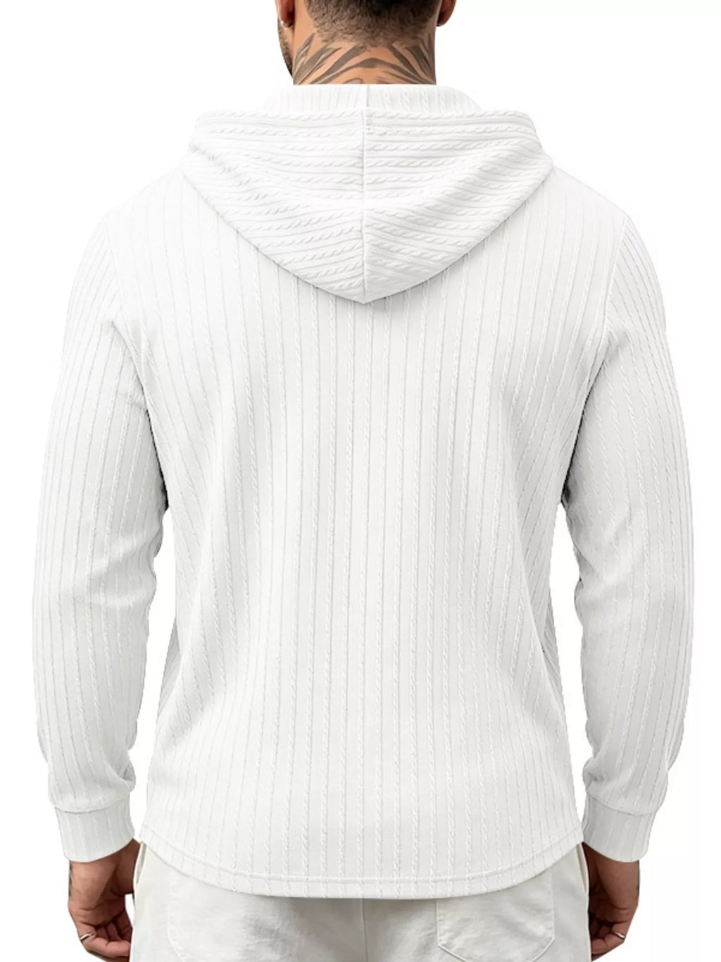 Men's Full Size Casual Kangaroo Pocket Knit Hoodie Plus Size – view 3