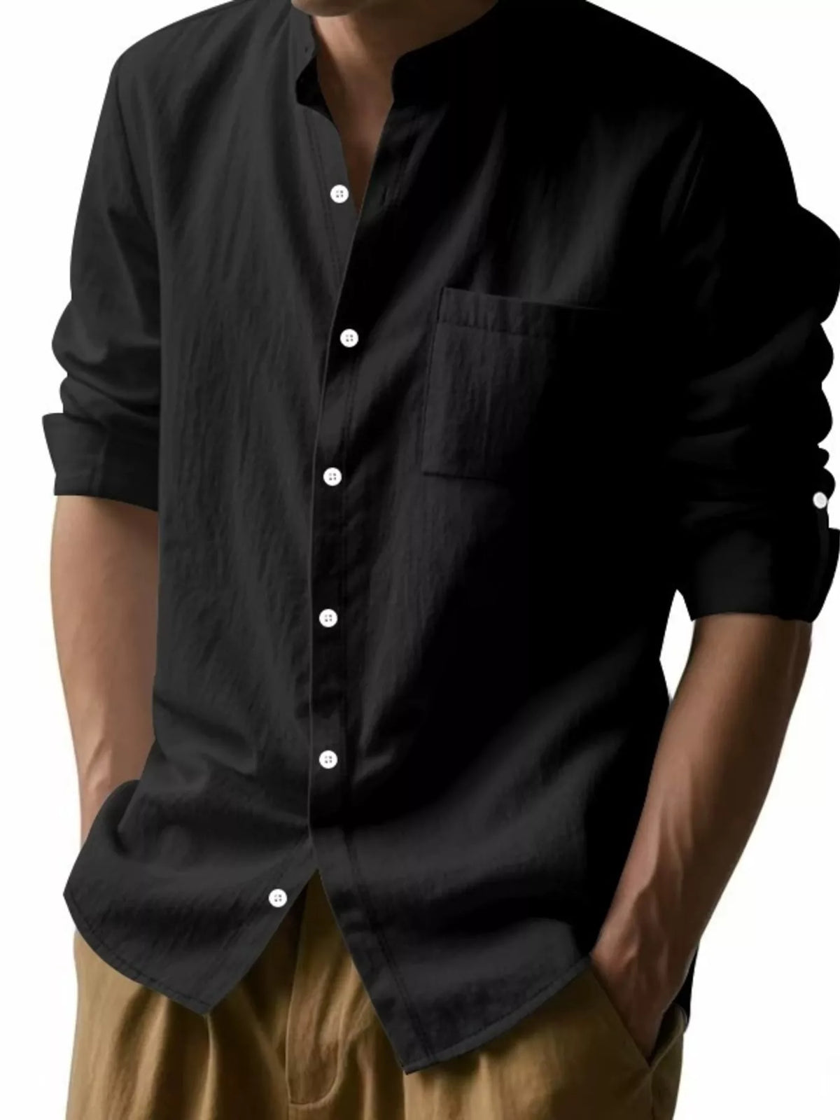 Men's Full Size Button Up Long Sleeve Shirt Plus Size – view 2