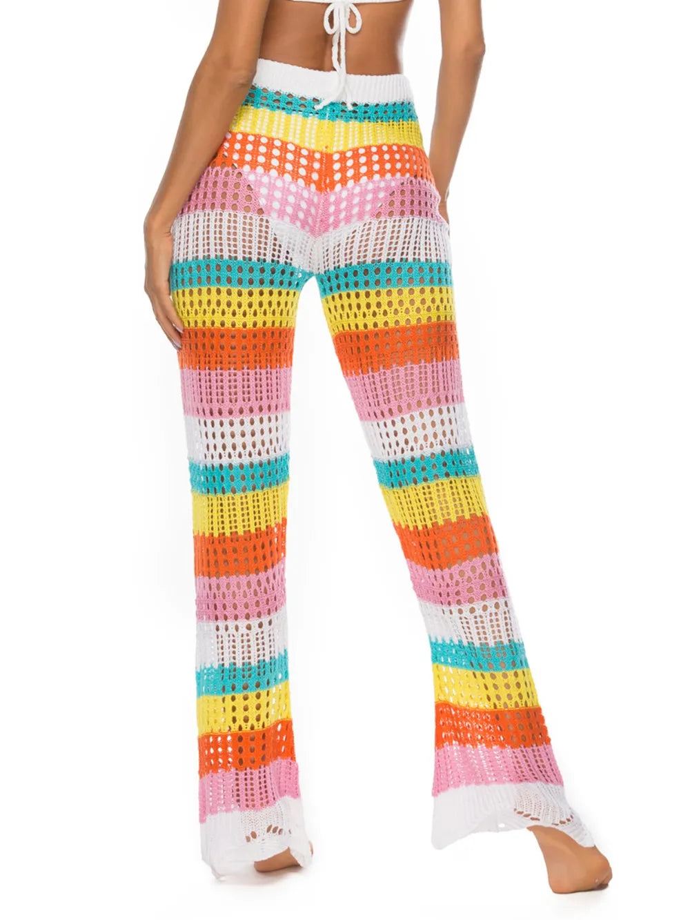 Cutout Contrast High Waist Swim Pants – view 3