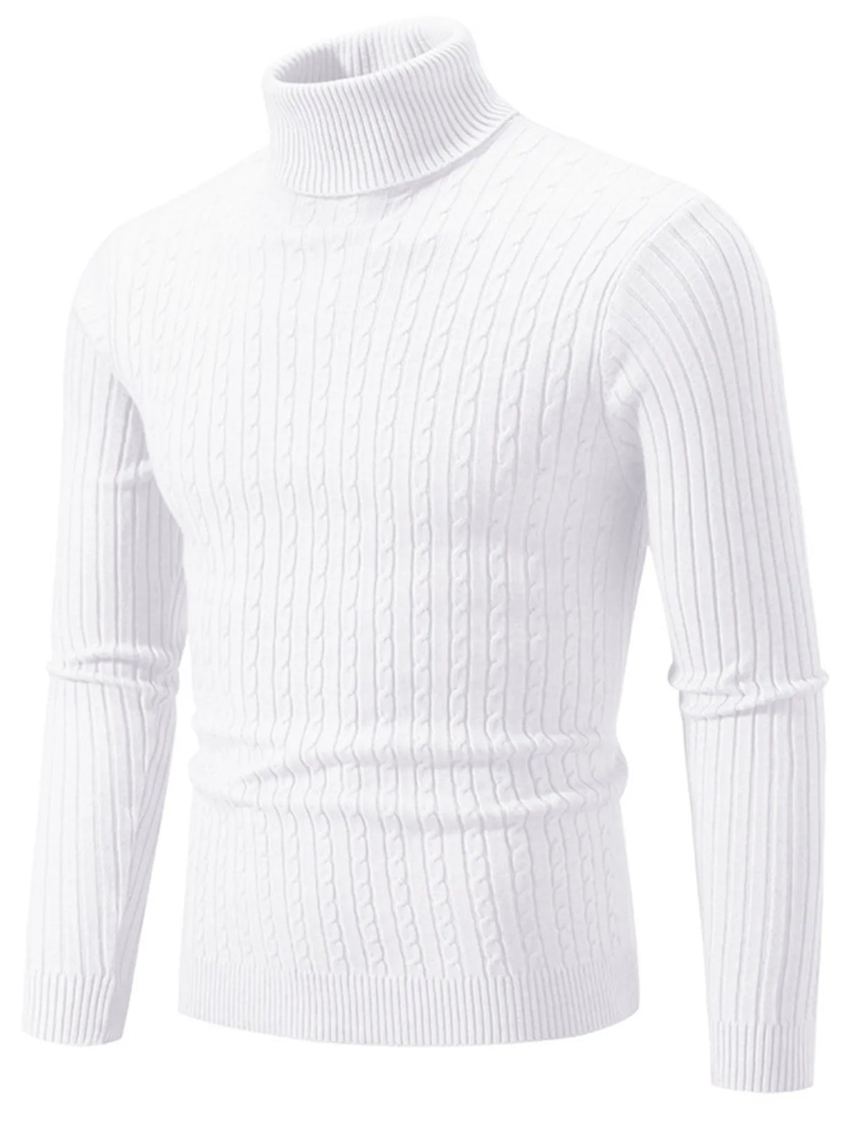 Men's Plus Size Ribbed Turtleneck Long Sleeve Sweater – view 2