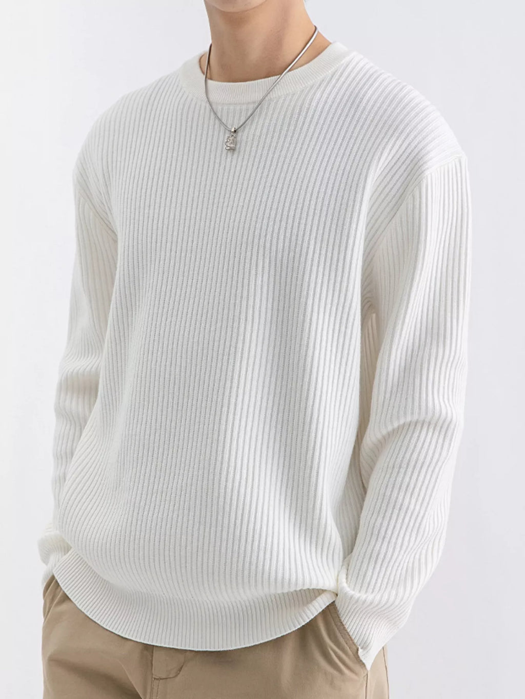 Men's Plus Size Ribbed Knit Crew Neck Sweater – view 2