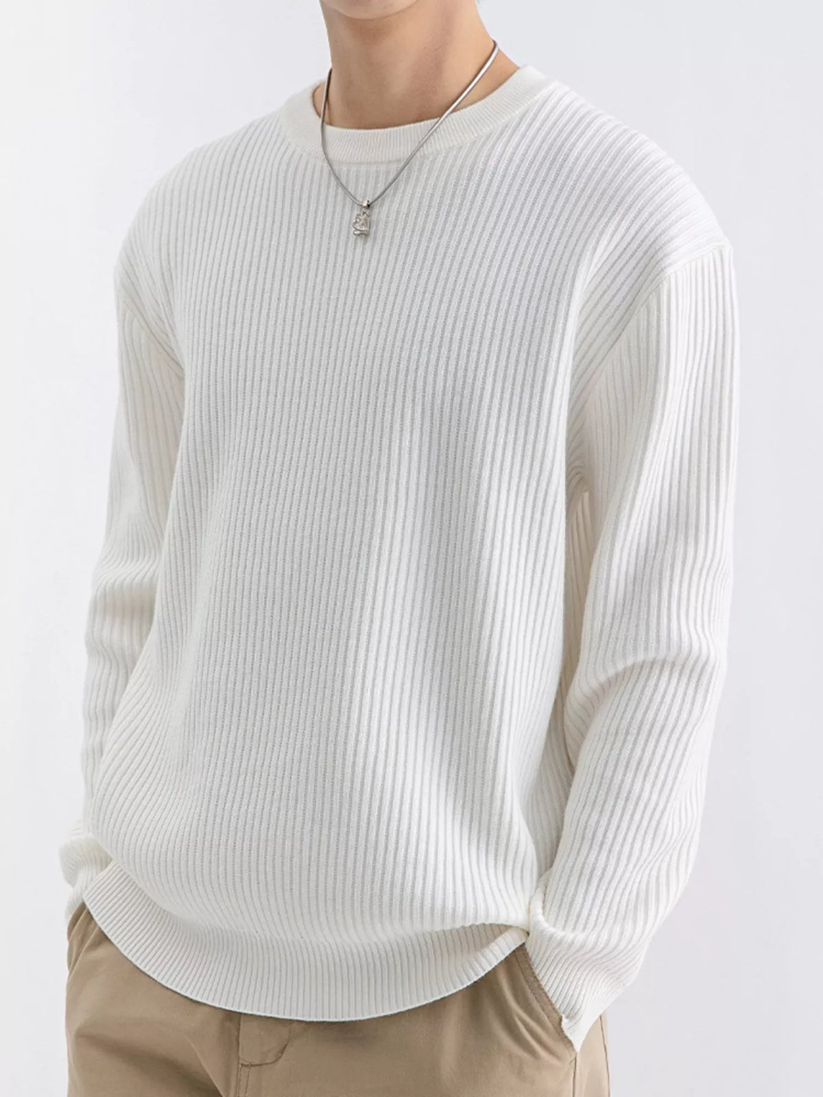 Men's Plus Size Ribbed Knit Crew Neck Sweater – view 2