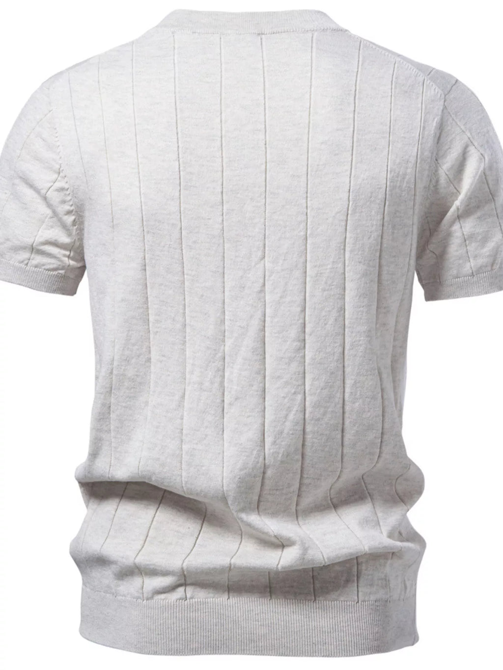 Men's Ribbed Knit Short Sleeve Sweater – view 2