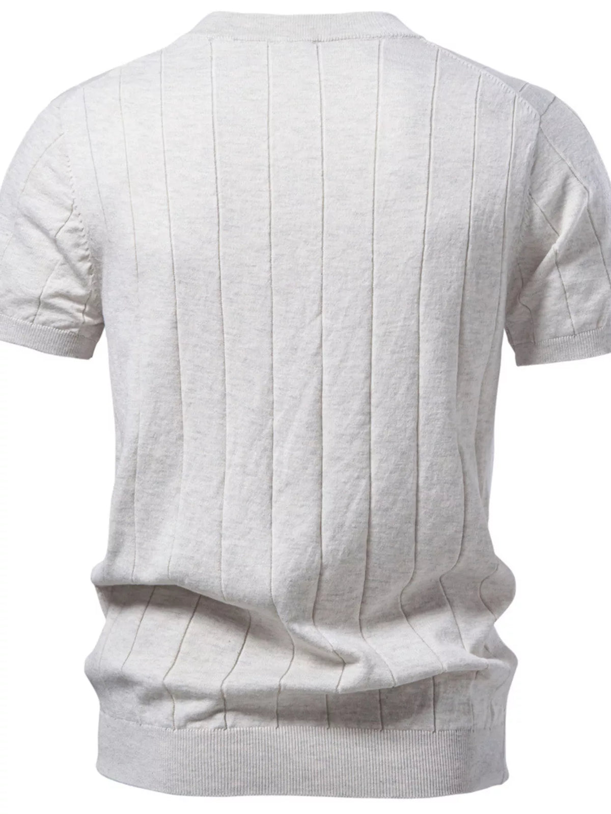 Men's Ribbed Knit Short Sleeve Sweater – view 2