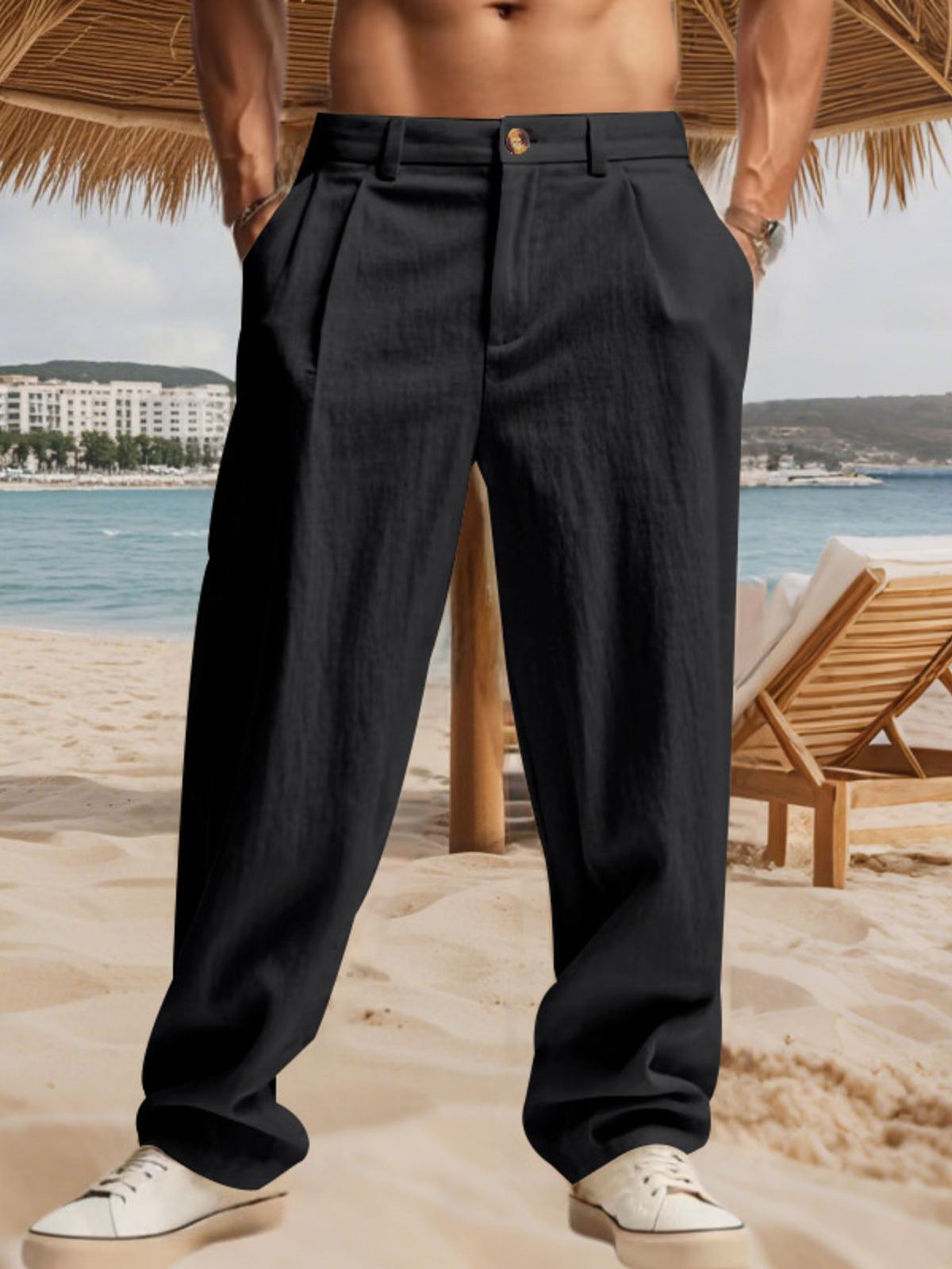 Men's Full Size Relaxed Fit Pleated Pants Plus Size – view 3