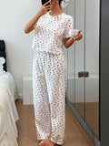 Polka Dot Short Sleeve Top and Shorts Set