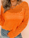 Crochet Boat Neck Knit Cover Up