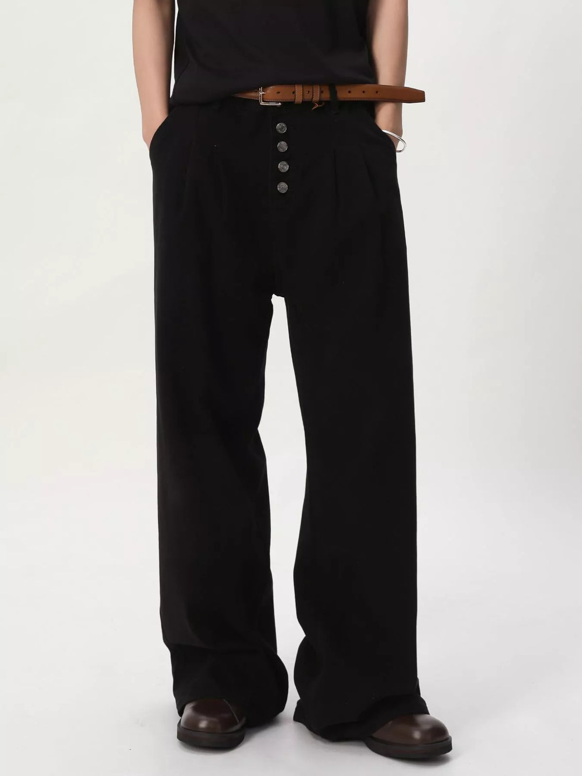 Men's Button-Fly Wide Leg Jeans – view 3