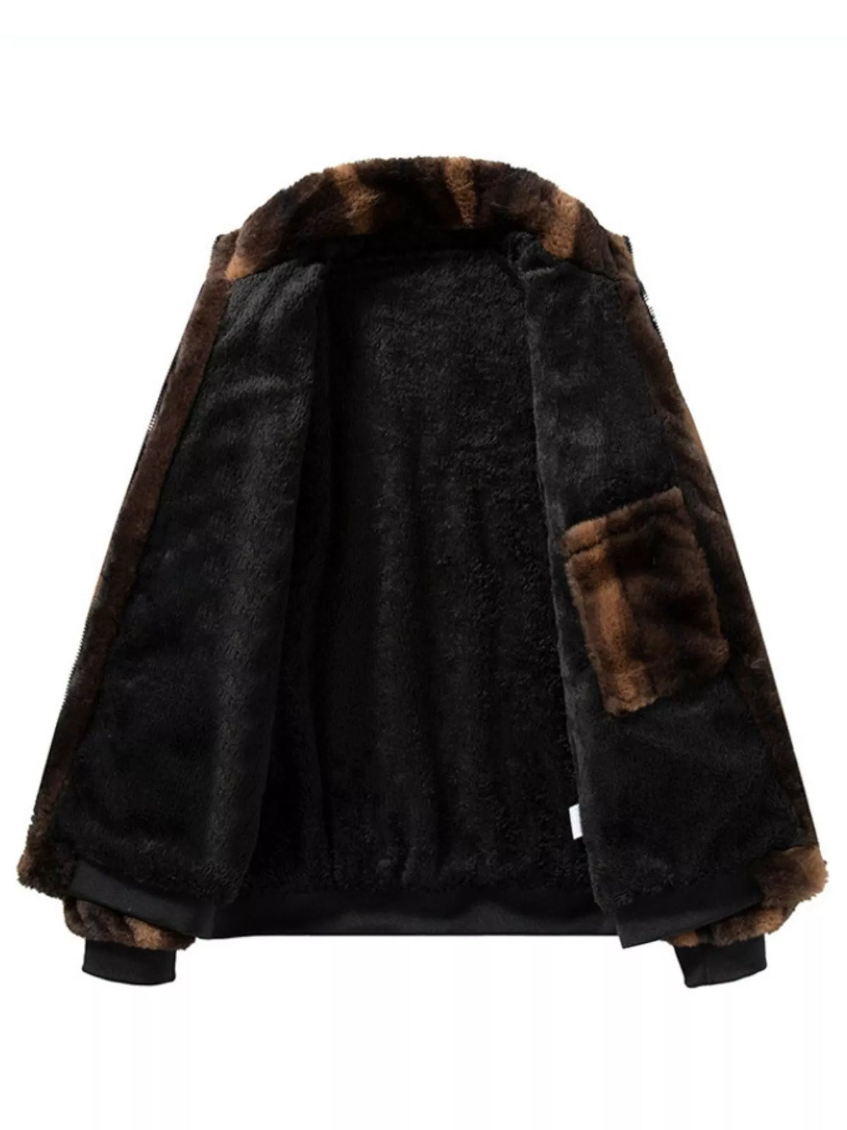 Men's Warm Faux Fur Zip Up Jacket – view 2