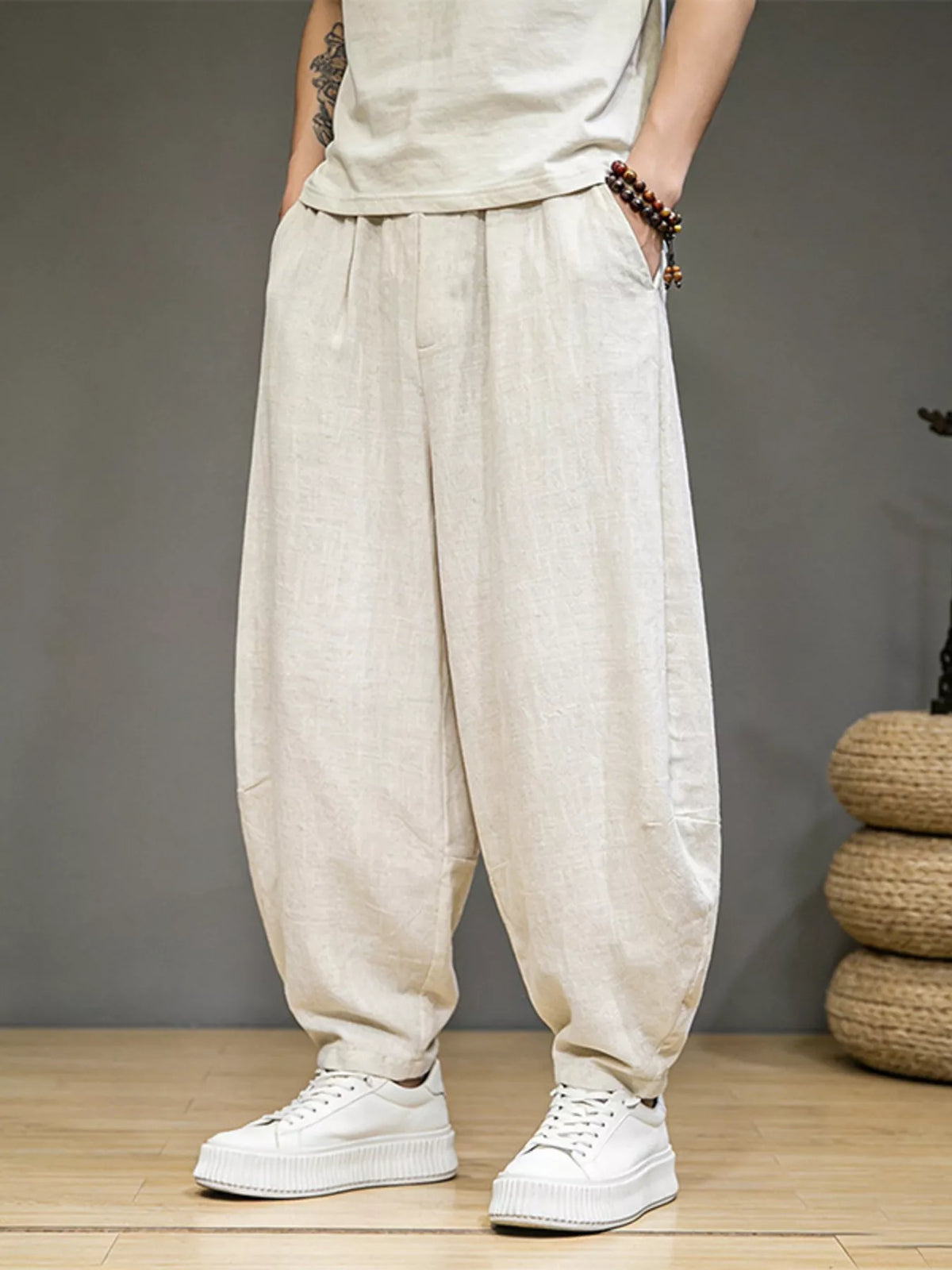 Men's Plus Size Loose Fit Pants with Pockets – view 2