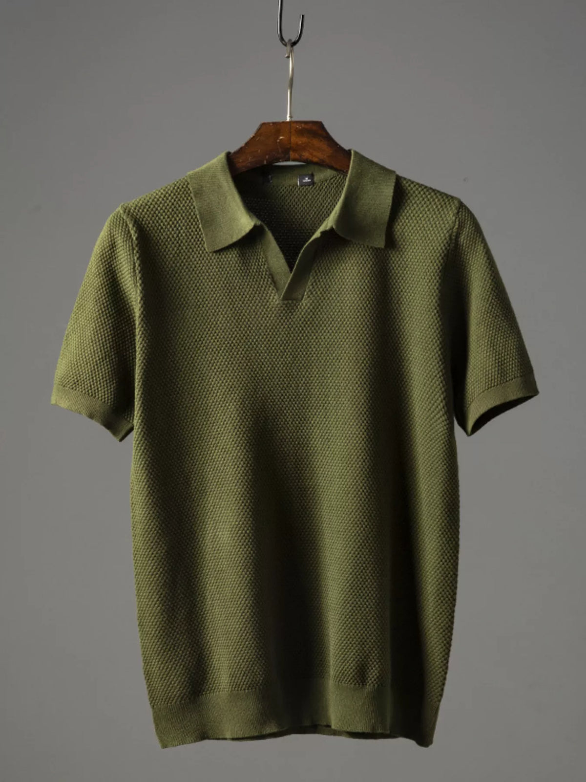Men's Plus Size Textured Knit Short Sleeve Polo – view 2