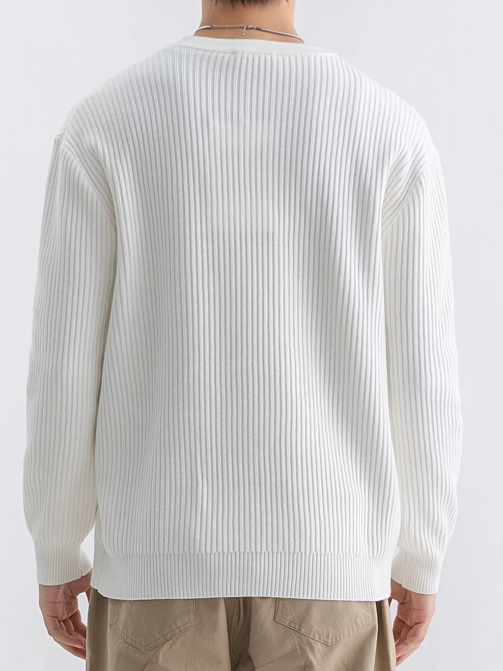 Men's Plus Size Ribbed Knit Crew Neck Sweater – view 3